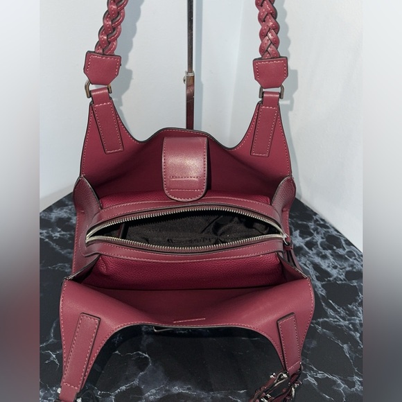 CALVIN KLEIN Shelly Novelty Satchel Women’s Leather Bag Red NEW -MINOR DEFECT - Picture 7 of 10